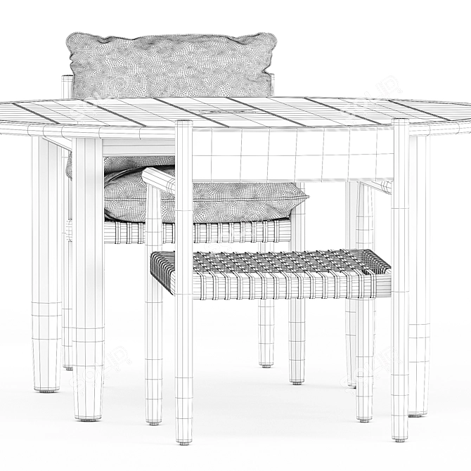 Dedon Tibbo Armchair & Table 3D model image 5