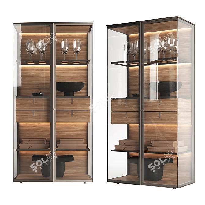 Luxury Rimadesio Aliante Display Cabinet 3D model image 1