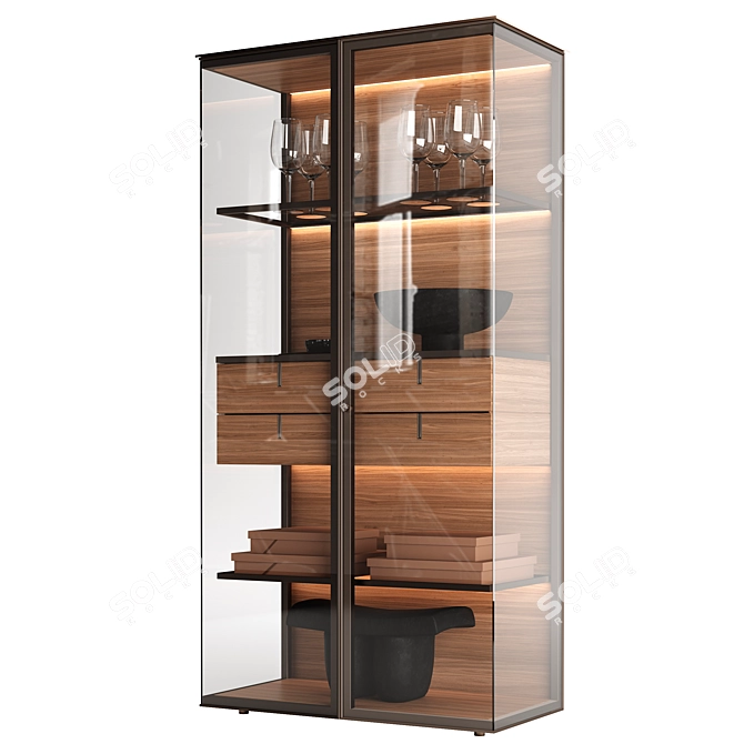 Luxury Rimadesio Aliante Display Cabinet 3D model image 4