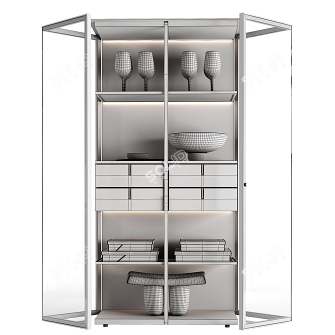 Luxury Rimadesio Aliante Display Cabinet 3D model image 5