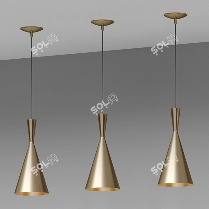Modern Dual Cone Pendant Light 3D model image 2