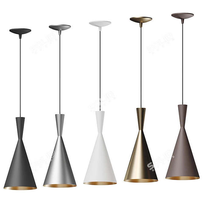 Modern Dual Cone Pendant Light 3D model image 4