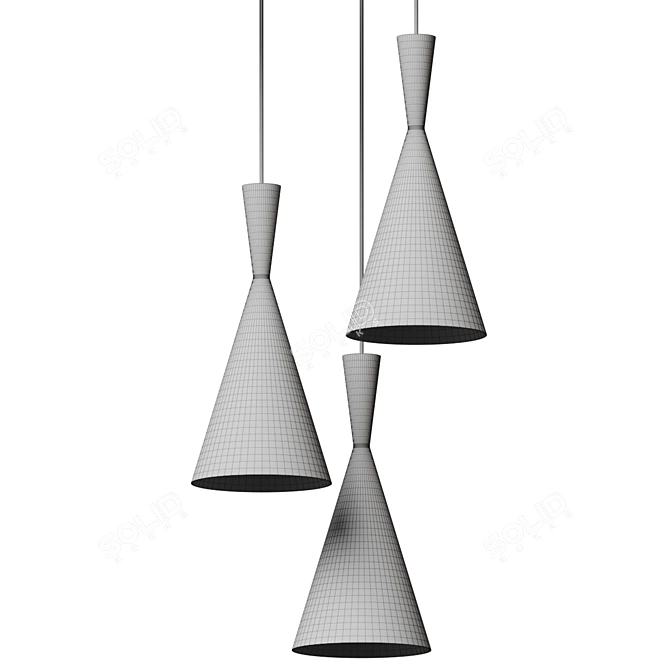 Modern Dual Cone Pendant Light 3D model image 5