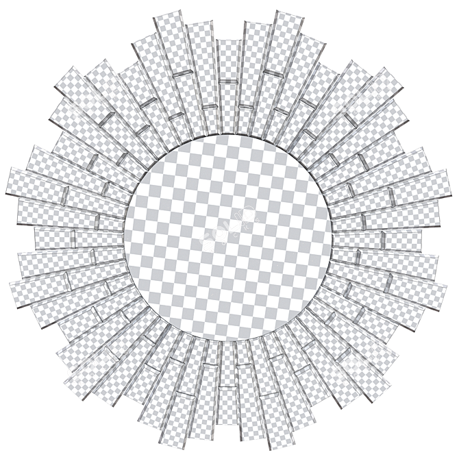 Starburst Round Mirror 3D model image 2