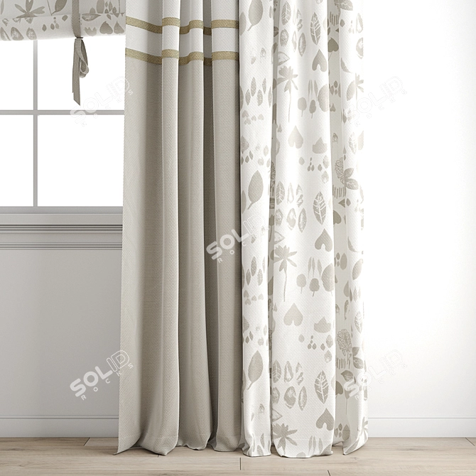 Polygonal Curtain Models Bundle 3D model image 2