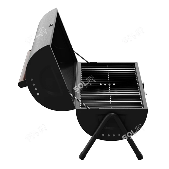 Portable Steel Barrel BBQ Grill 3D model image 4