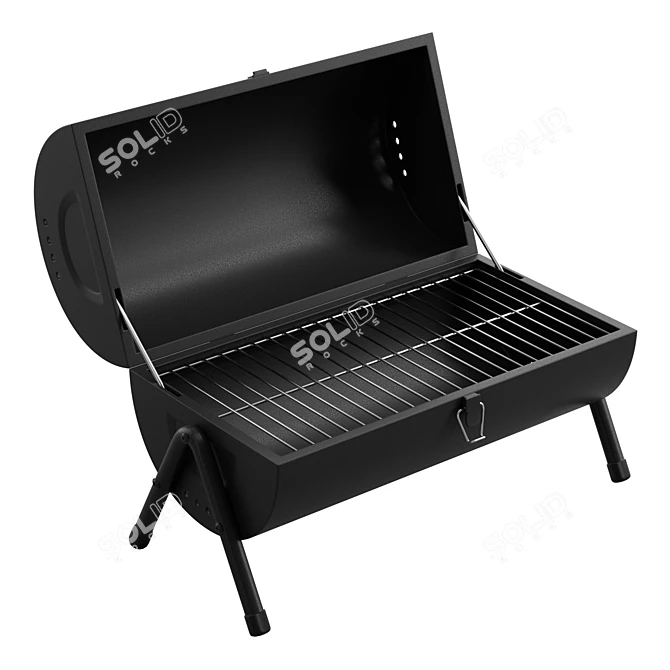 Portable Steel Barrel BBQ Grill 3D model image 5