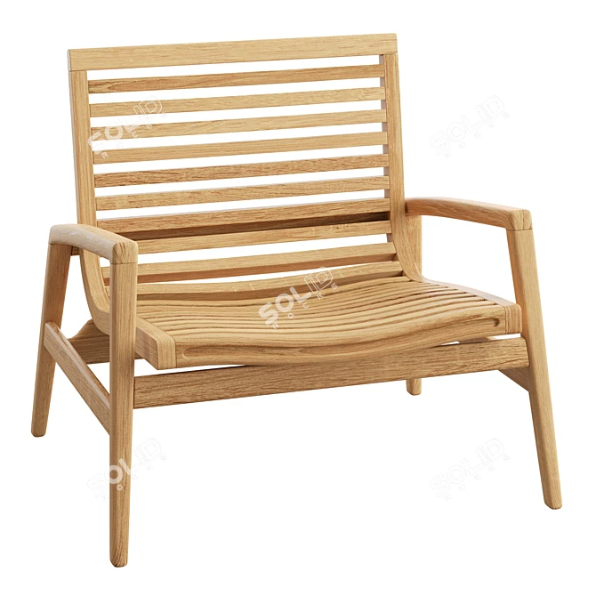 Golden Teak Mesa Lounge Chair 3D model image 1