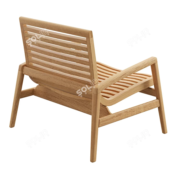 Golden Teak Mesa Lounge Chair 3D model image 4