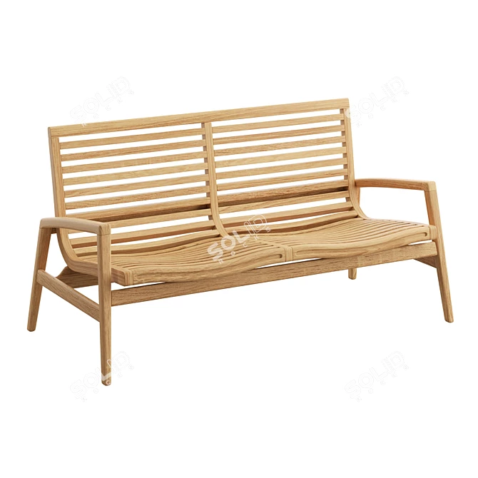 Teak Garden 2-Seat Sofa 3D model image 1