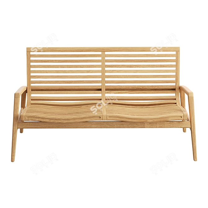 Teak Garden 2-Seat Sofa 3D model image 2