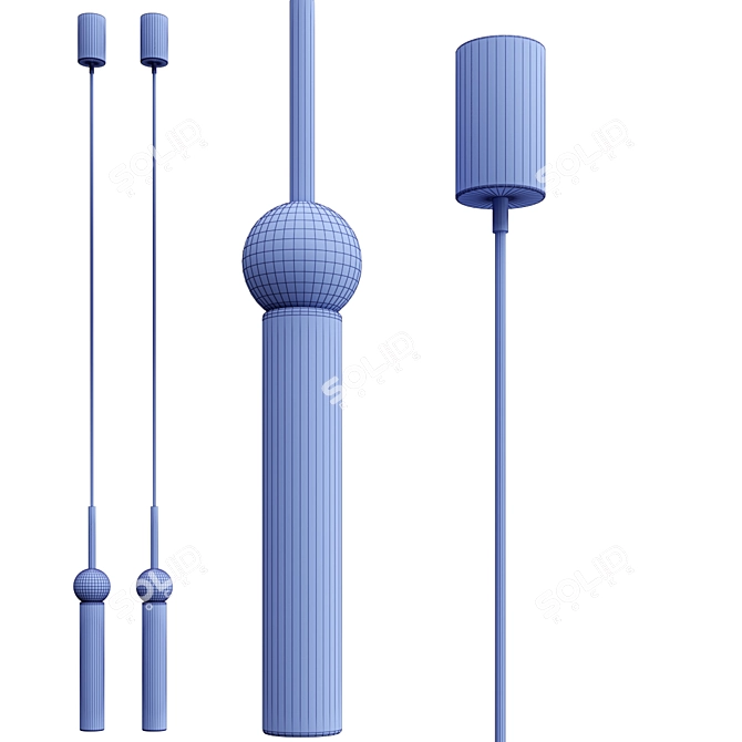 Adjustable LED Pendant Lamp 3D model image 2