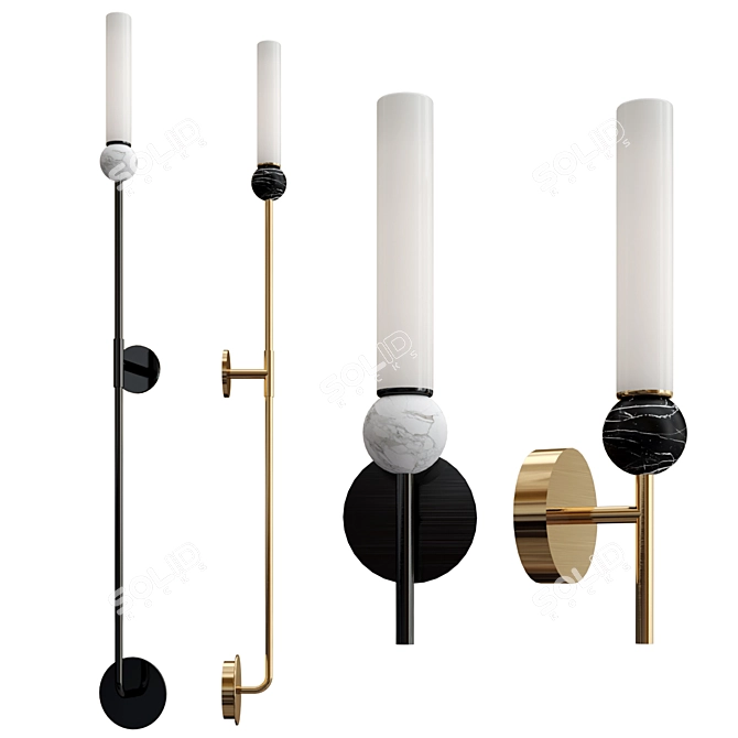 Title: Modern DELIE LED Wall Lamps 3D model image 1