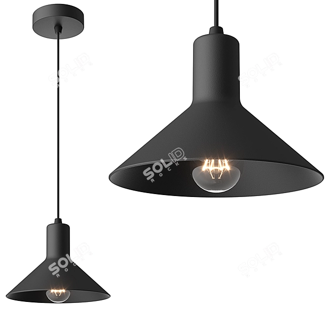Sleek Ceiling Light Fixture Modern 3D model image 2