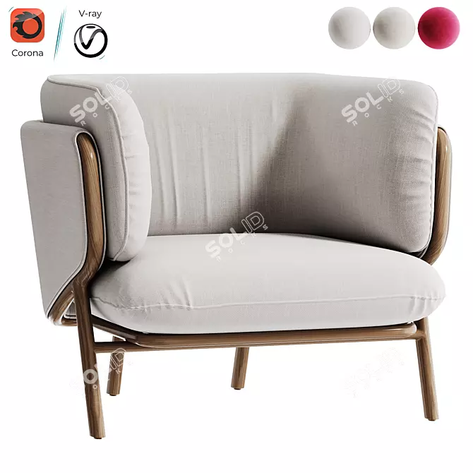 Modern Design Stanley Armchair 3D model image 1