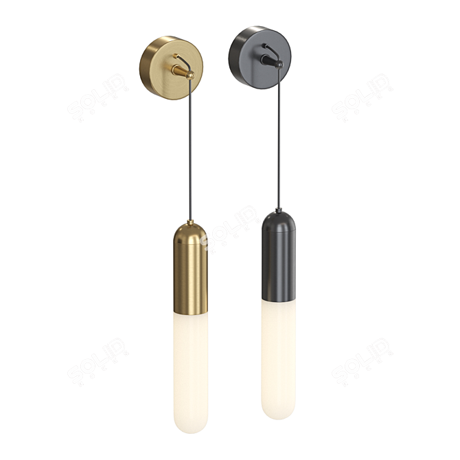 Gradient Cylinder Wall Sconce 3D model image 1