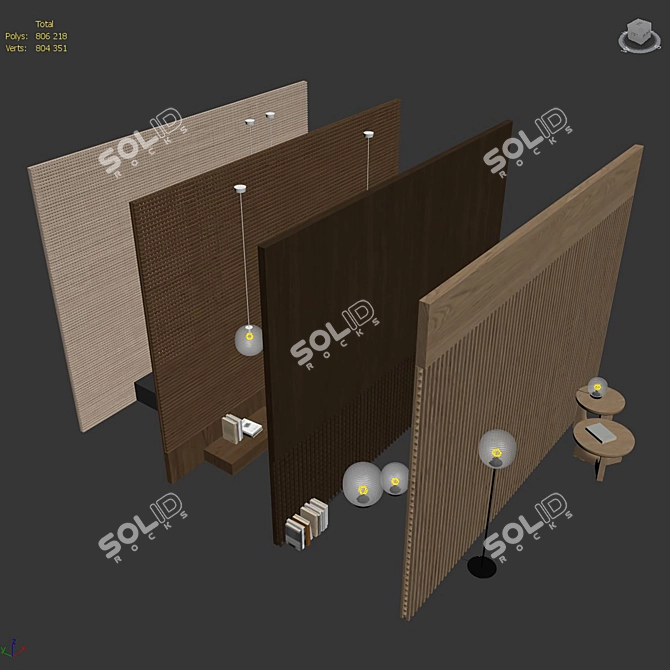 Decorative Wall Panel Set 78 3D model image 7