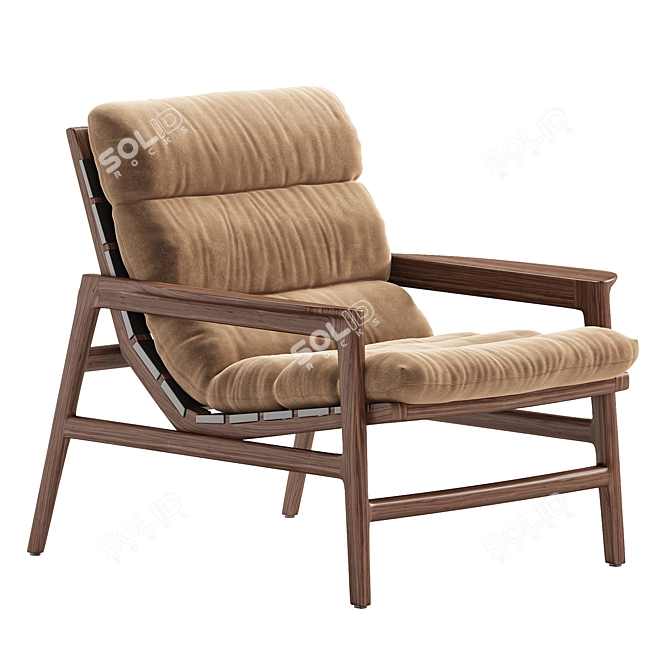 Elegant Ipanema Armchair with Textures 3D model image 1