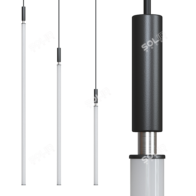 LED Rod Pendant Lamp Collection 3D model image 1