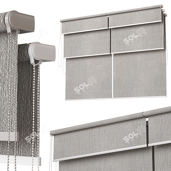 Roll-up Blinds Set: Plastic Frame 3D model image 1