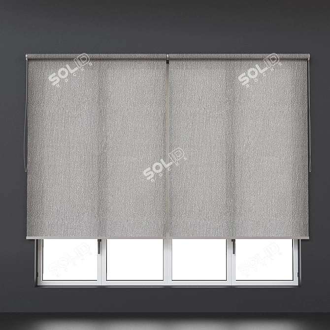 Roll-up Blinds Set: Plastic Frame 3D model image 3