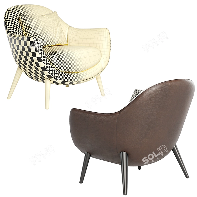 Luxurious Mad Queen Armchair - Poliform 3D model image 4