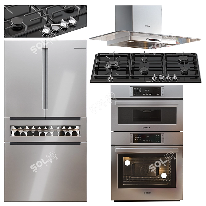 Bosch Appliances Set: 4 Models 3D model image 1