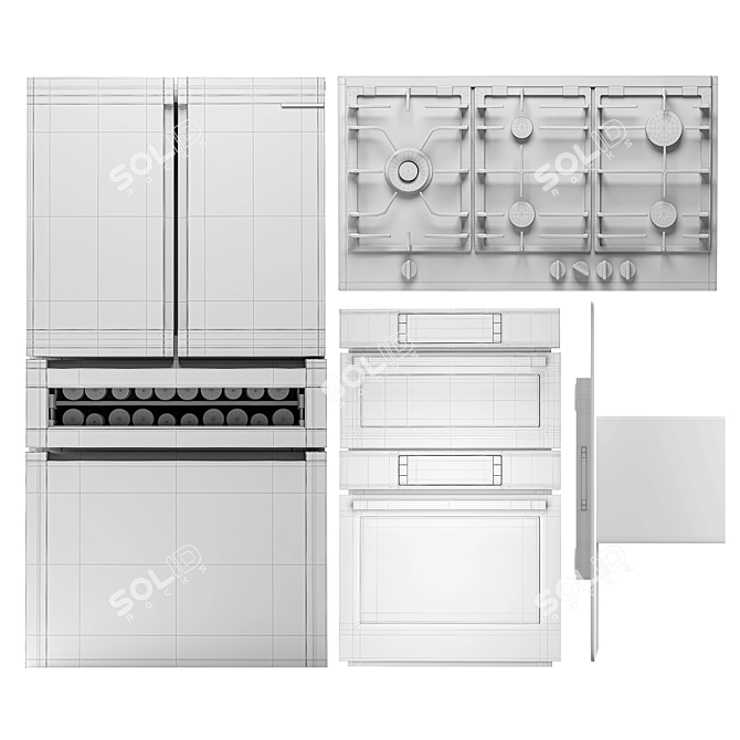 Bosch Appliances Set: 4 Models 3D model image 13