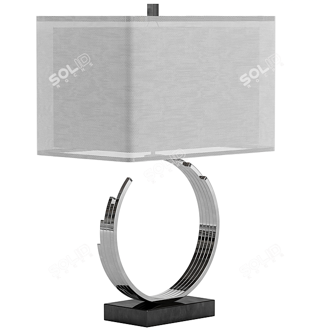 Elegant Silver Leaf Table Lamp 3D model image 1