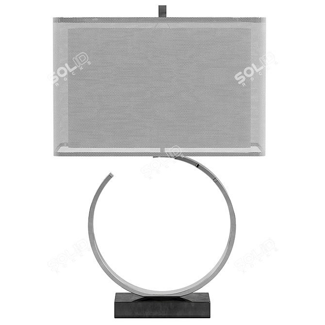 Elegant Silver Leaf Table Lamp 3D model image 2