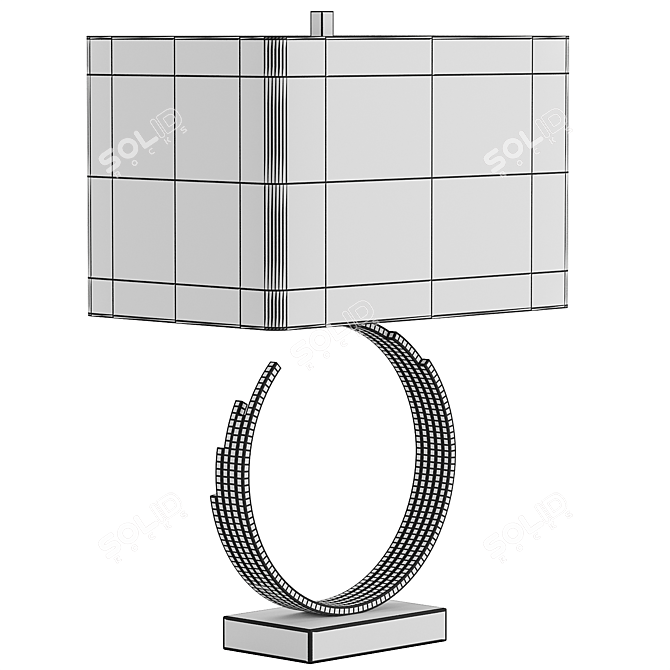 Elegant Silver Leaf Table Lamp 3D model image 3