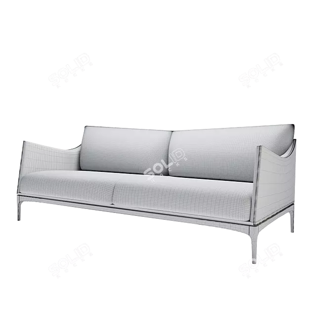 Elegant Classic Style Wood Sofa 3D model image 3