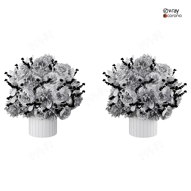 Modern Flower Sculpture 3D Model 3D model image 5