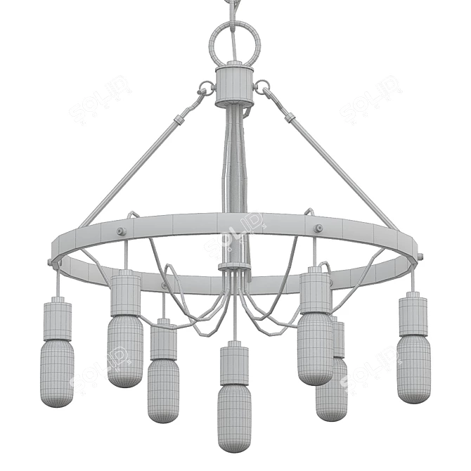 Modern Elegance: Felix String Chandelier 3D model image 2