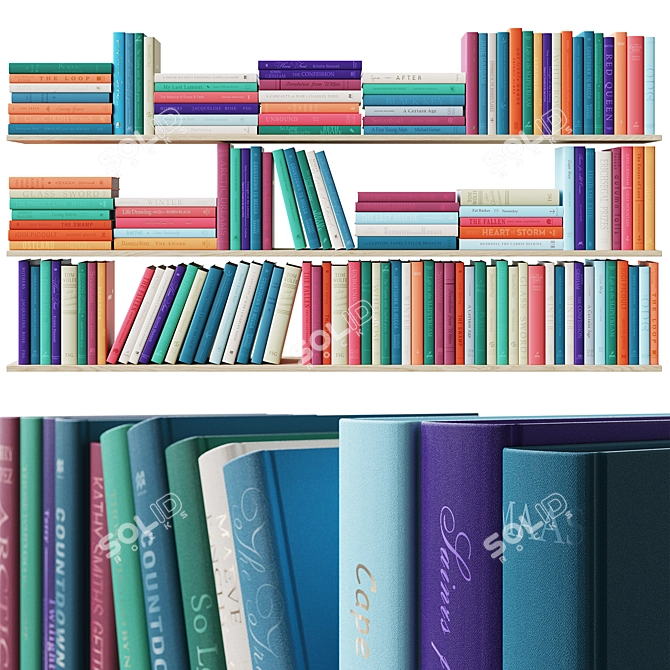 Multifunctional Colored Book Set 3D model image 1