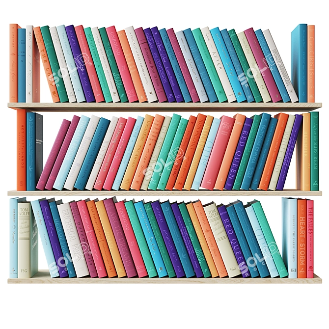 Multifunctional Colored Book Set 3D model image 3