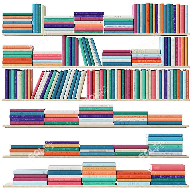 Multifunctional Colored Book Set 3D model image 4