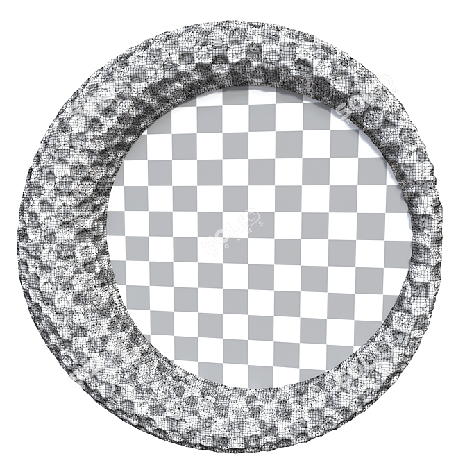 Round Silver Mirror Frame 3D model image 3