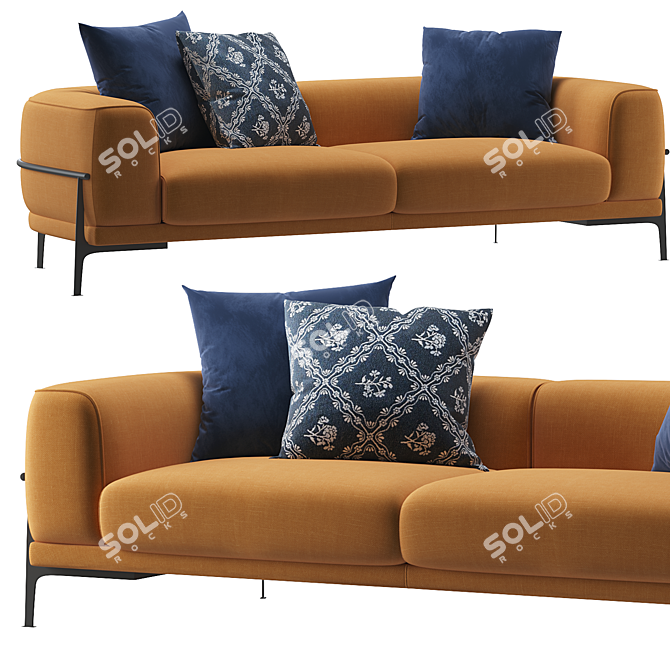 Modern 2-Seater Arcade Sofa 3D model image 2