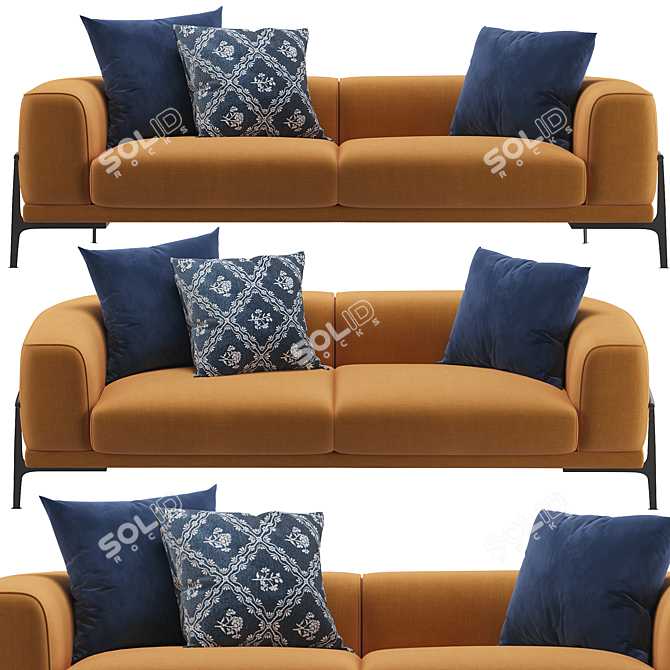 Modern 2-Seater Arcade Sofa 3D model image 3