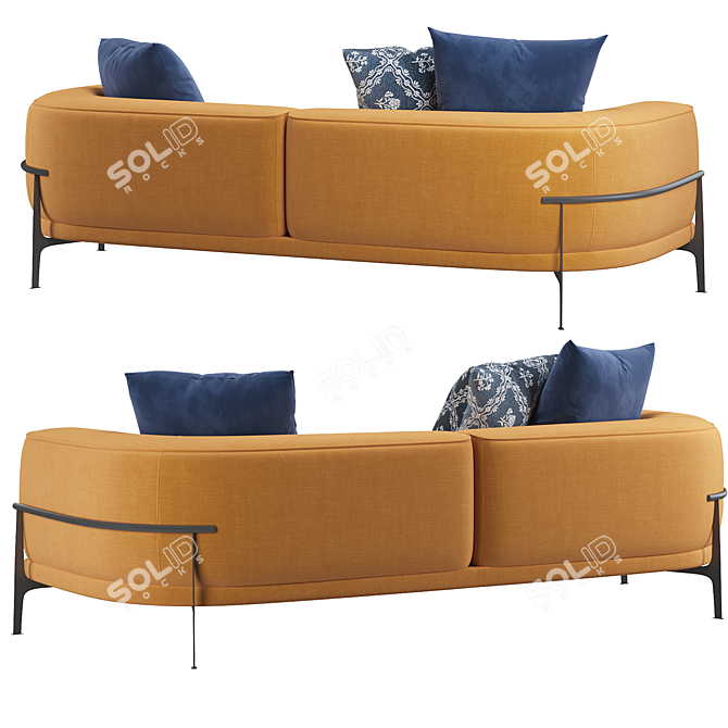 Modern 2-Seater Arcade Sofa 3D model image 4