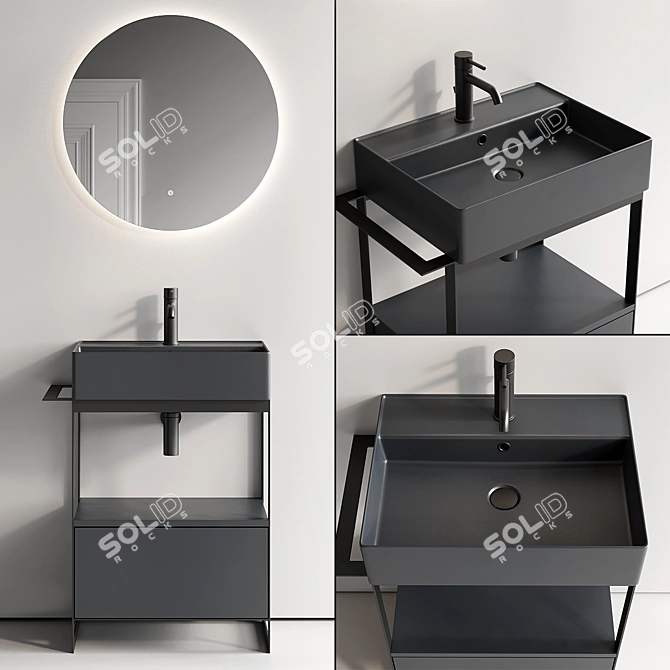 Modern Solid Vanity Set 2022 3D model image 1