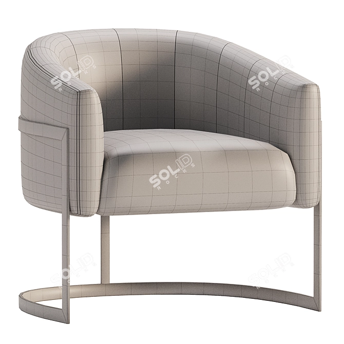 Plush Darren Velvet Barrel Chair 3D model image 4