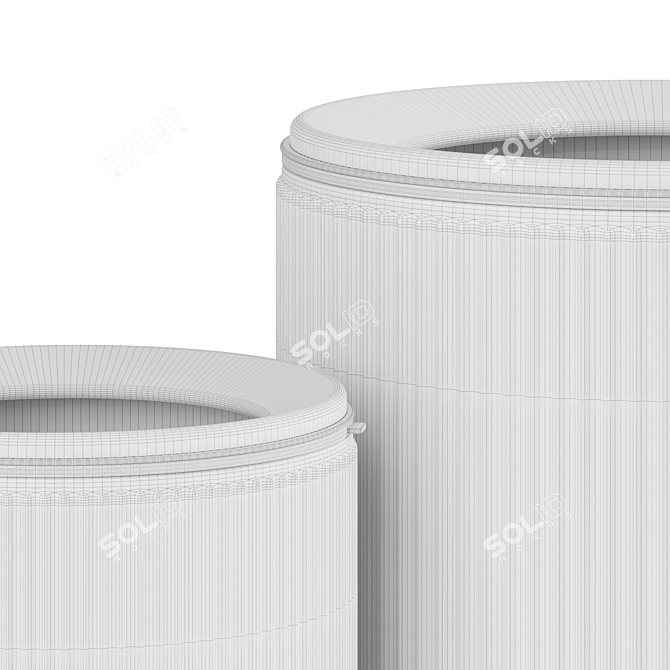 Modern Stainless Steel Bin 3D model image 4