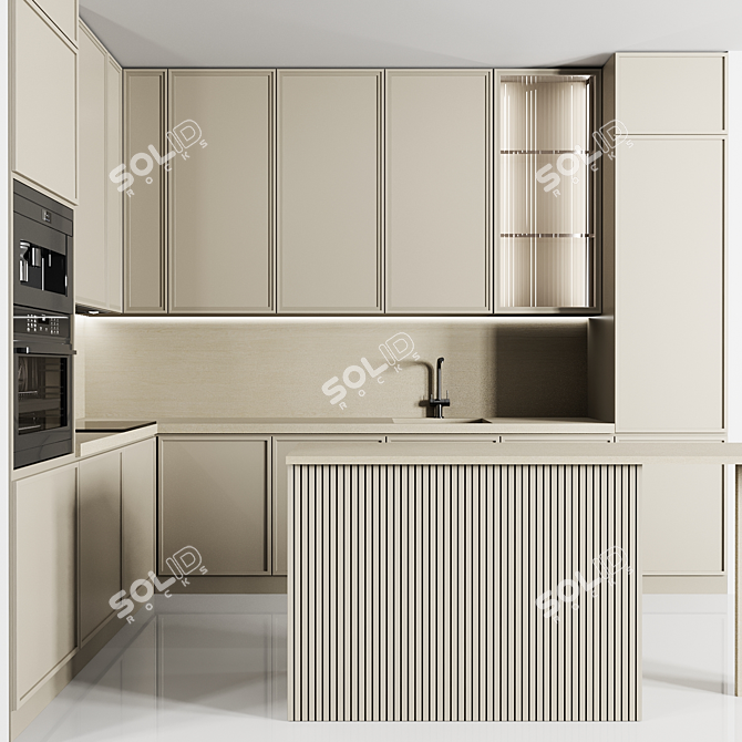 Modern Modular Kitchen Pack 3D model image 2