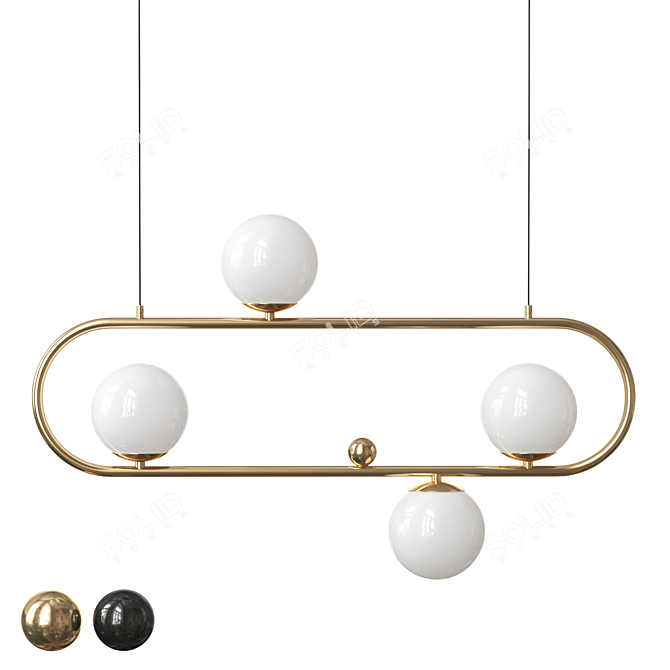 Sleek Multi-Plafond Ceiling Lamp 3D model image 1