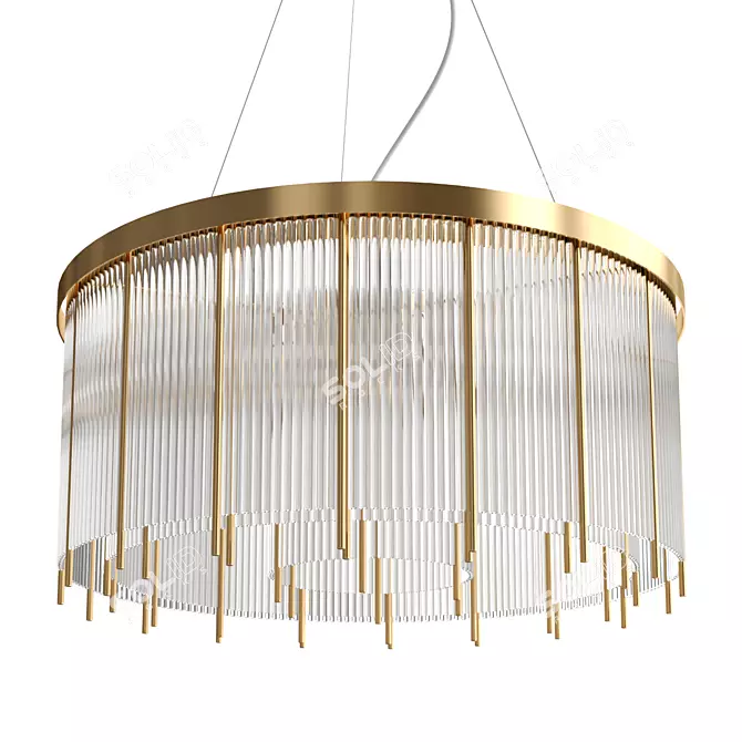 Sleek York Pendant Chandelier 3D model image 1