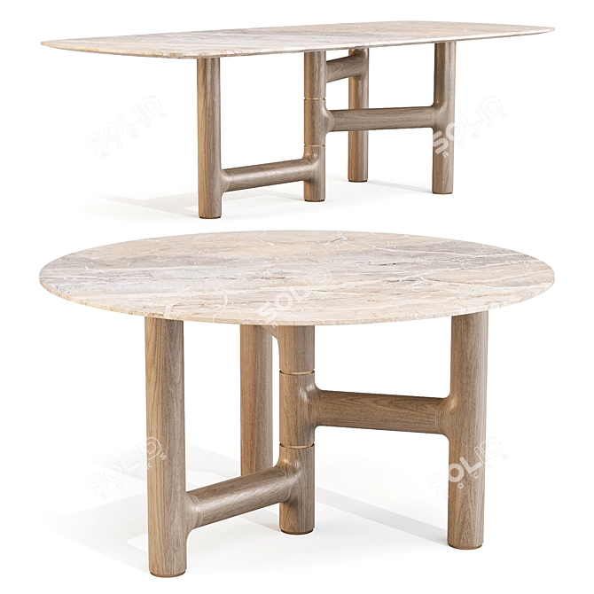 Bonaldo Pivot Dining Table Set 3D model image 1