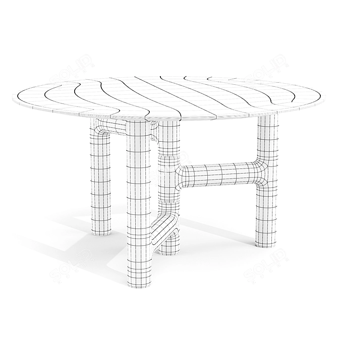 Bonaldo Pivot Dining Table Set 3D model image 3