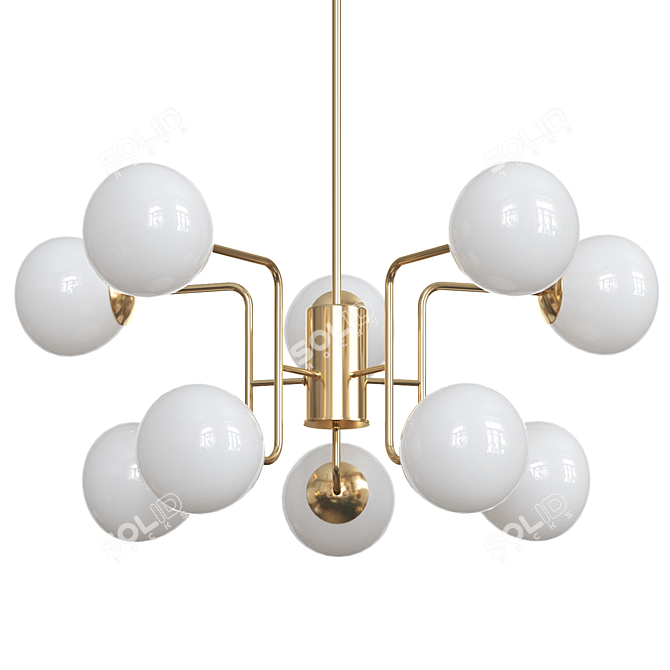 Luxury Gold Pendant Light 3D model image 1